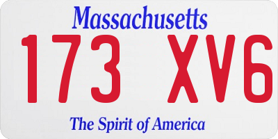 MA license plate 173XV6
