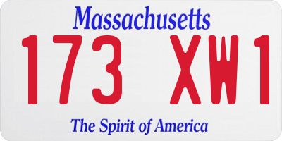 MA license plate 173XW1