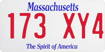 MA license plate 173XY4