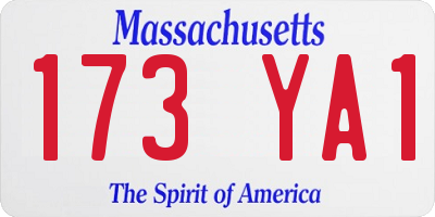 MA license plate 173YA1