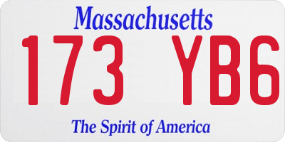 MA license plate 173YB6