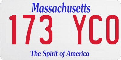 MA license plate 173YC0