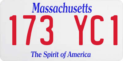 MA license plate 173YC1