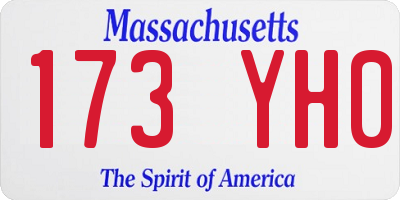 MA license plate 173YH0