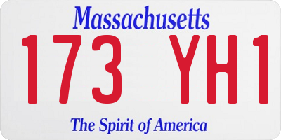 MA license plate 173YH1