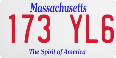 MA license plate 173YL6