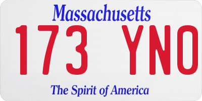 MA license plate 173YN0