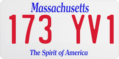 MA license plate 173YV1
