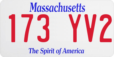 MA license plate 173YV2