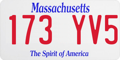 MA license plate 173YV5