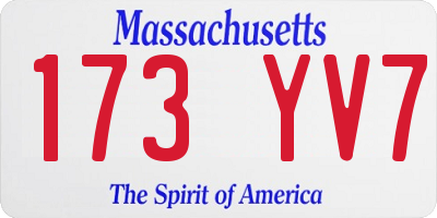 MA license plate 173YV7
