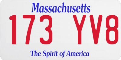 MA license plate 173YV8