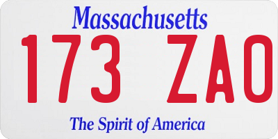 MA license plate 173ZA0