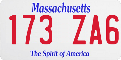 MA license plate 173ZA6