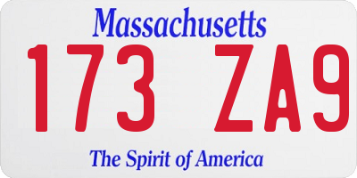 MA license plate 173ZA9