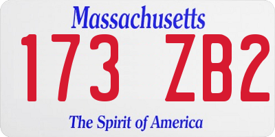 MA license plate 173ZB2