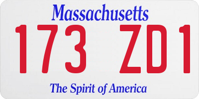 MA license plate 173ZD1