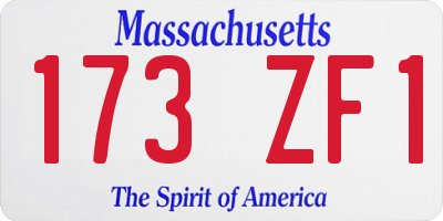 MA license plate 173ZF1