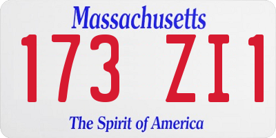 MA license plate 173ZI1
