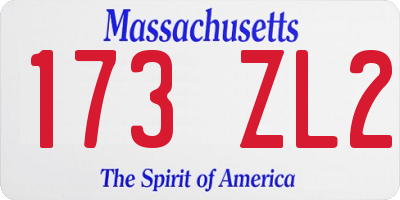 MA license plate 173ZL2