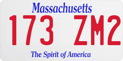 MA license plate 173ZM2