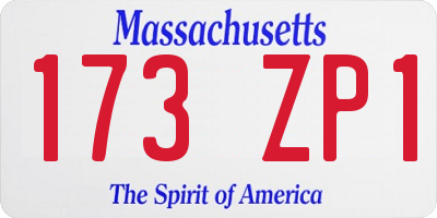 MA license plate 173ZP1