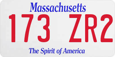 MA license plate 173ZR2