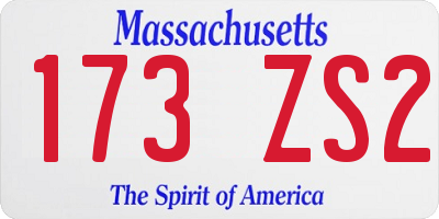 MA license plate 173ZS2