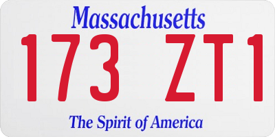 MA license plate 173ZT1