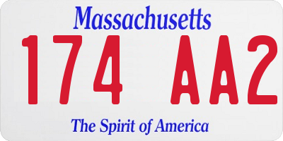 MA license plate 174AA2