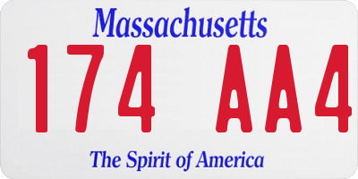 MA license plate 174AA4