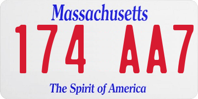 MA license plate 174AA7