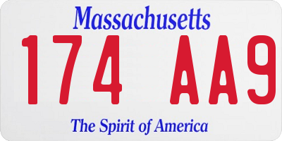 MA license plate 174AA9