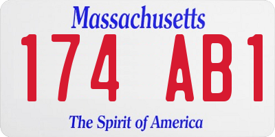 MA license plate 174AB1