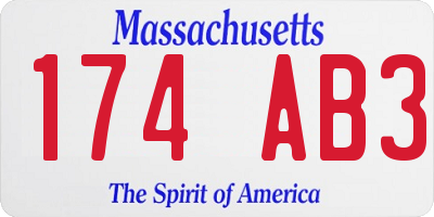 MA license plate 174AB3