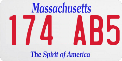 MA license plate 174AB5