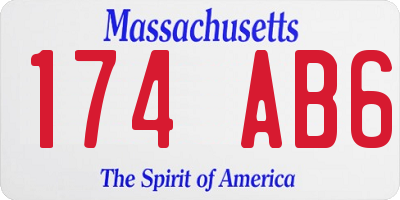 MA license plate 174AB6