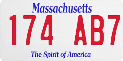 MA license plate 174AB7