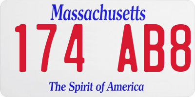 MA license plate 174AB8