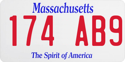 MA license plate 174AB9