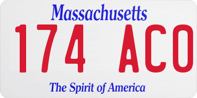 MA license plate 174AC0