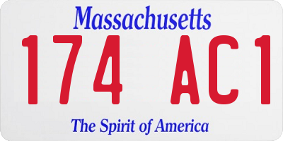 MA license plate 174AC1