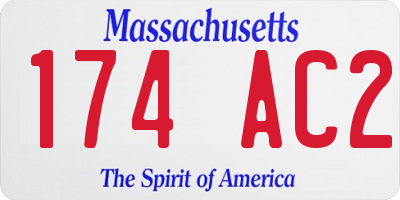 MA license plate 174AC2
