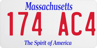 MA license plate 174AC4