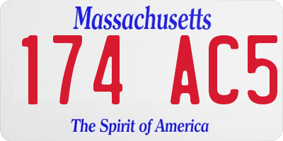 MA license plate 174AC5