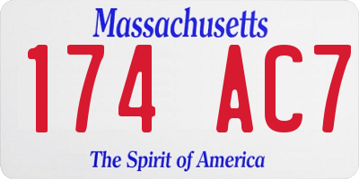 MA license plate 174AC7