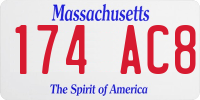 MA license plate 174AC8