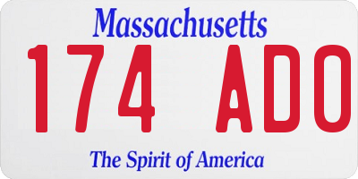 MA license plate 174AD0