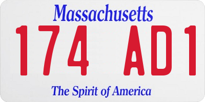 MA license plate 174AD1