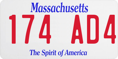 MA license plate 174AD4